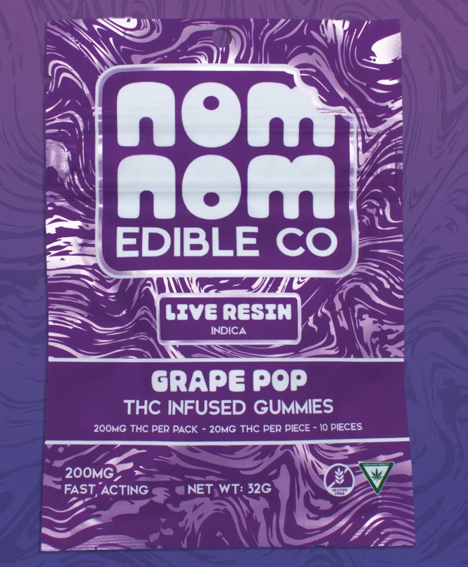 Nom Nom: Grape Pop Live Resin Gummies 200MG