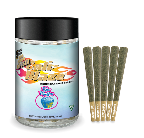 Cali Blaze - 5 Pack Infused Prerolls - Blue Muffin