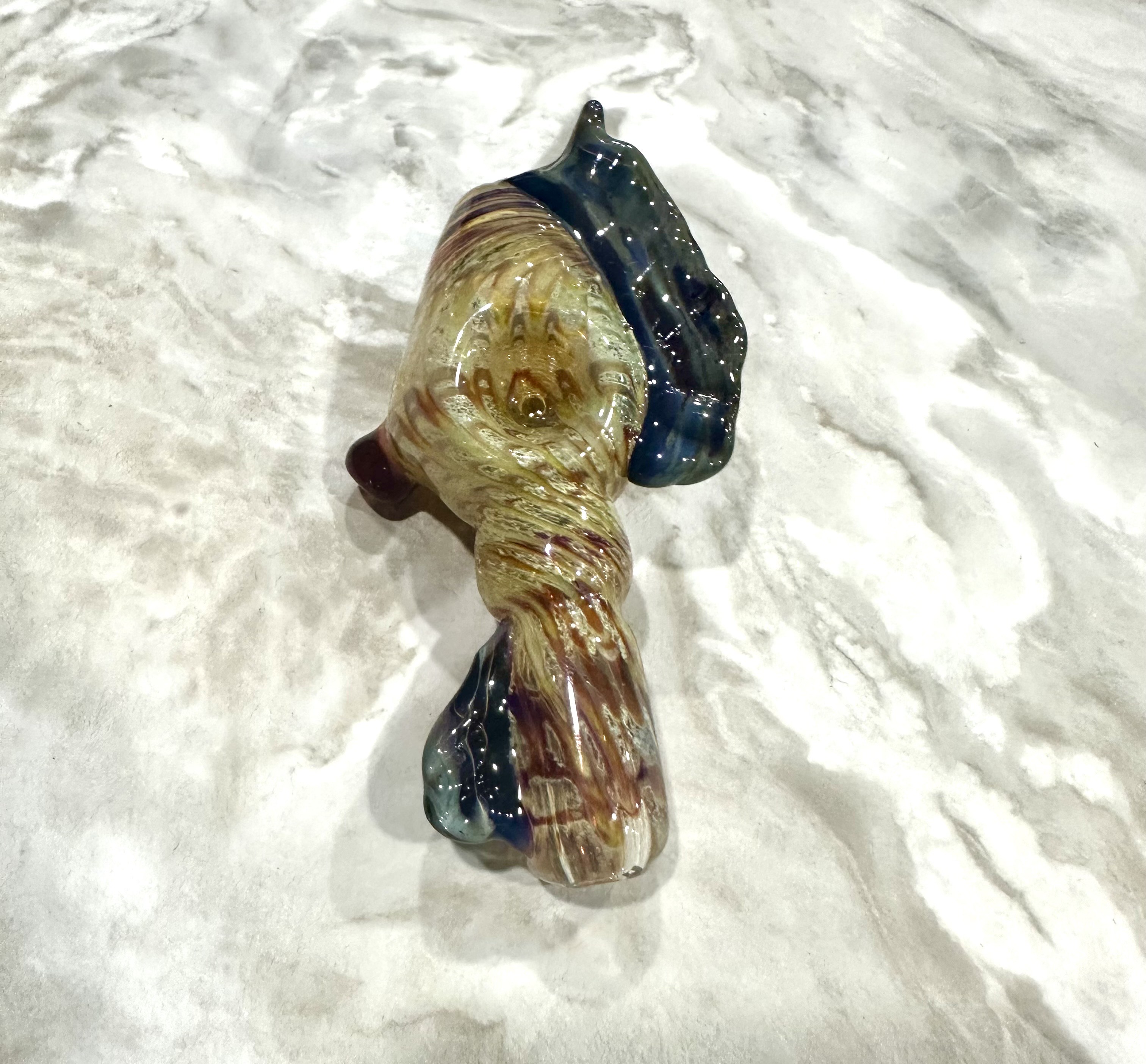 Shells Bowl Amber Purple Frit