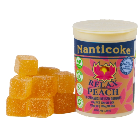Nanticoke | Peach | Relax | Gummies | |10X10 | 100mg | .1g by Nanticoke - edibles cannabis product