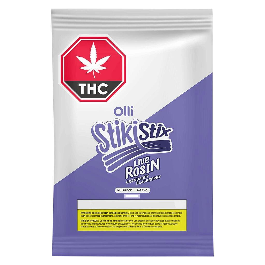 Olli StikiStix Live Rosin Multipack- 100mg THC- 10 x10mg Grandaddy Blackberry