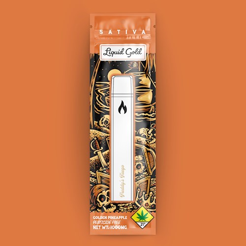 Freddy's Fuego Golden Pineapple (Sativa) Liquid Gold 1g Cartridge