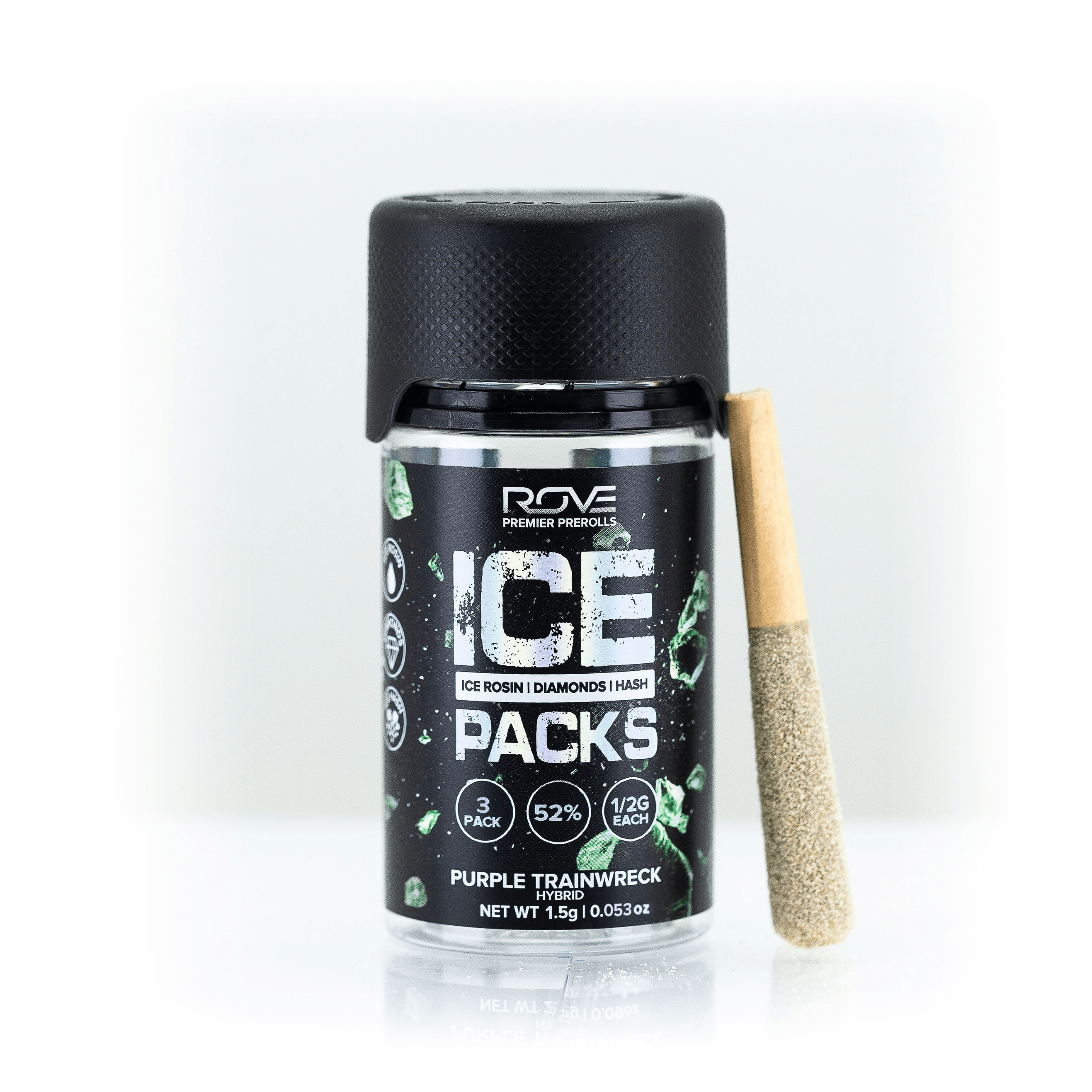 Rove Ice Packs Purple Trainwreck .5g Infused Preroll 3pk