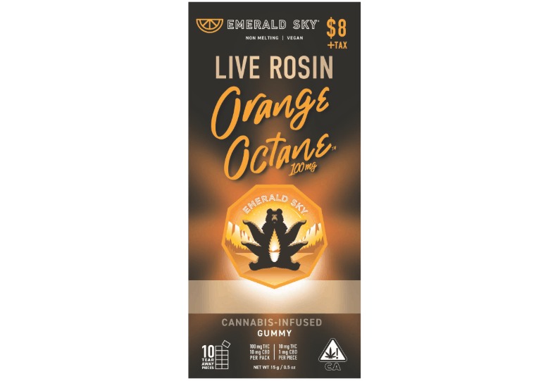 Emerald Sky | Orange Octane Sativa Live Rosin Gummy | 100mg