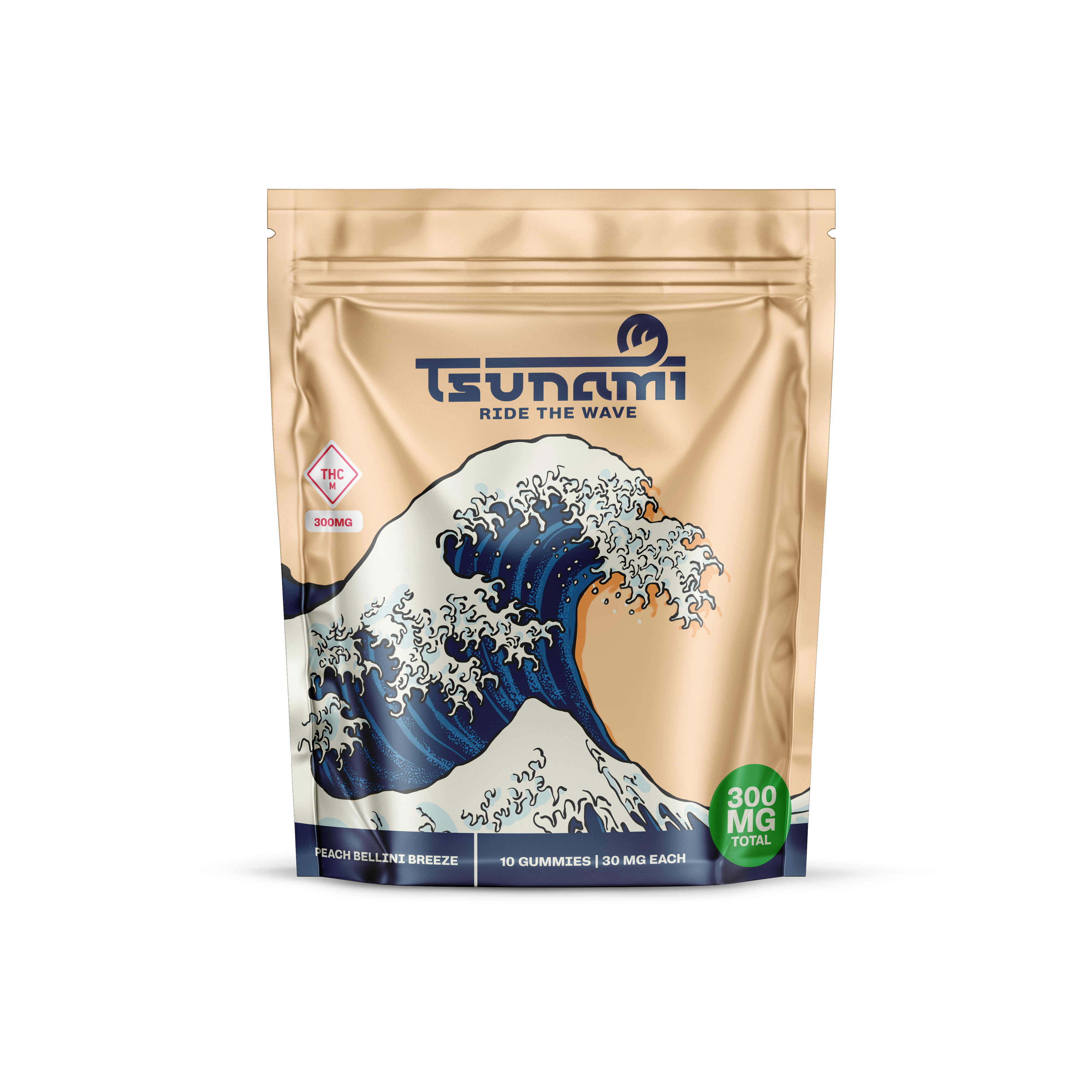 Tsunami Gummies | Peach Bellini Breeze | 300mg | 10pk | Proper