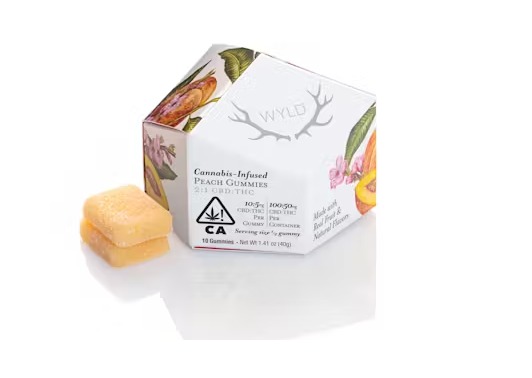 Wyld - Peach 2:1 CBD:THC Infused Gummies 10pk - 100mg