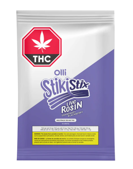 Stikistix : 100 THC Multipack Live Rosin Grandaddy Blackberry Chews (10pk)
