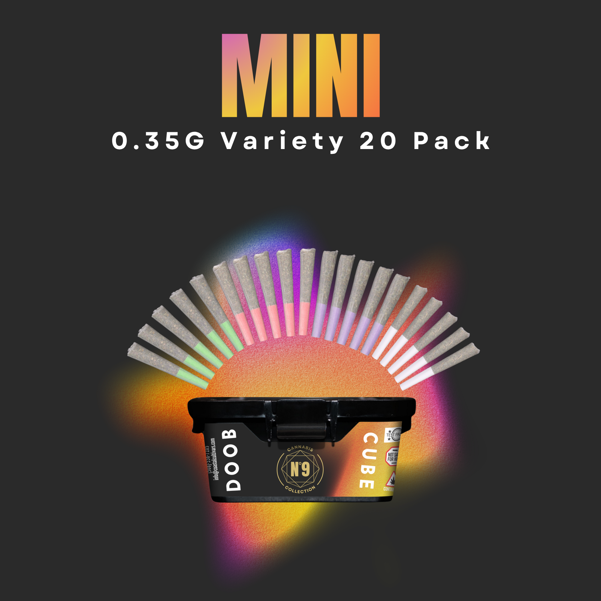 DOOB CUBE MINI - 20 Variety Pack - 0.35g Pre-Rolls - 4 Different Strains