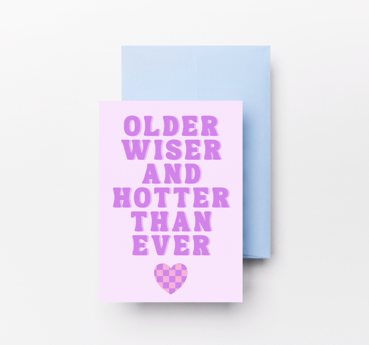 Social Smoke x FivePoint Greeting Cards - Older Wiser Hotter Purple