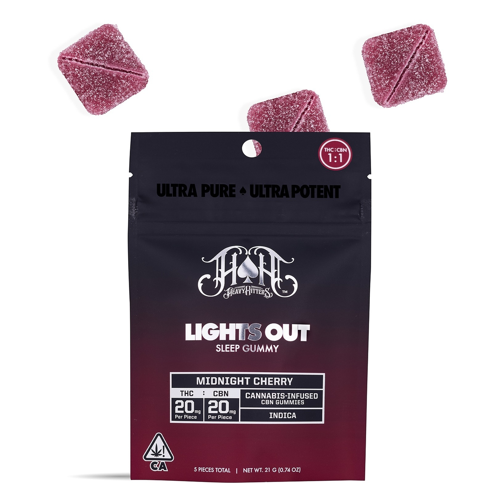 Heavy Hitters - Midnight Cherry CBN Gummies 5PK 100MG