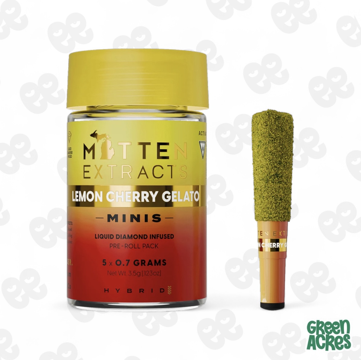 Mitten Extracts: Lemon Cherry Gelato 5 Pack Infused Pre-Roll's (5x0.7g)