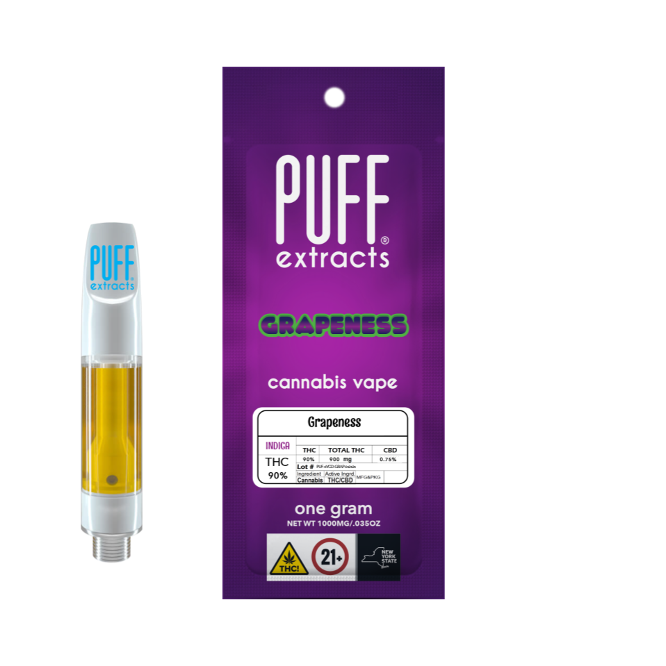 Puff Extracts | Vape | 510 | Grapeness | Indica | THC 92.17