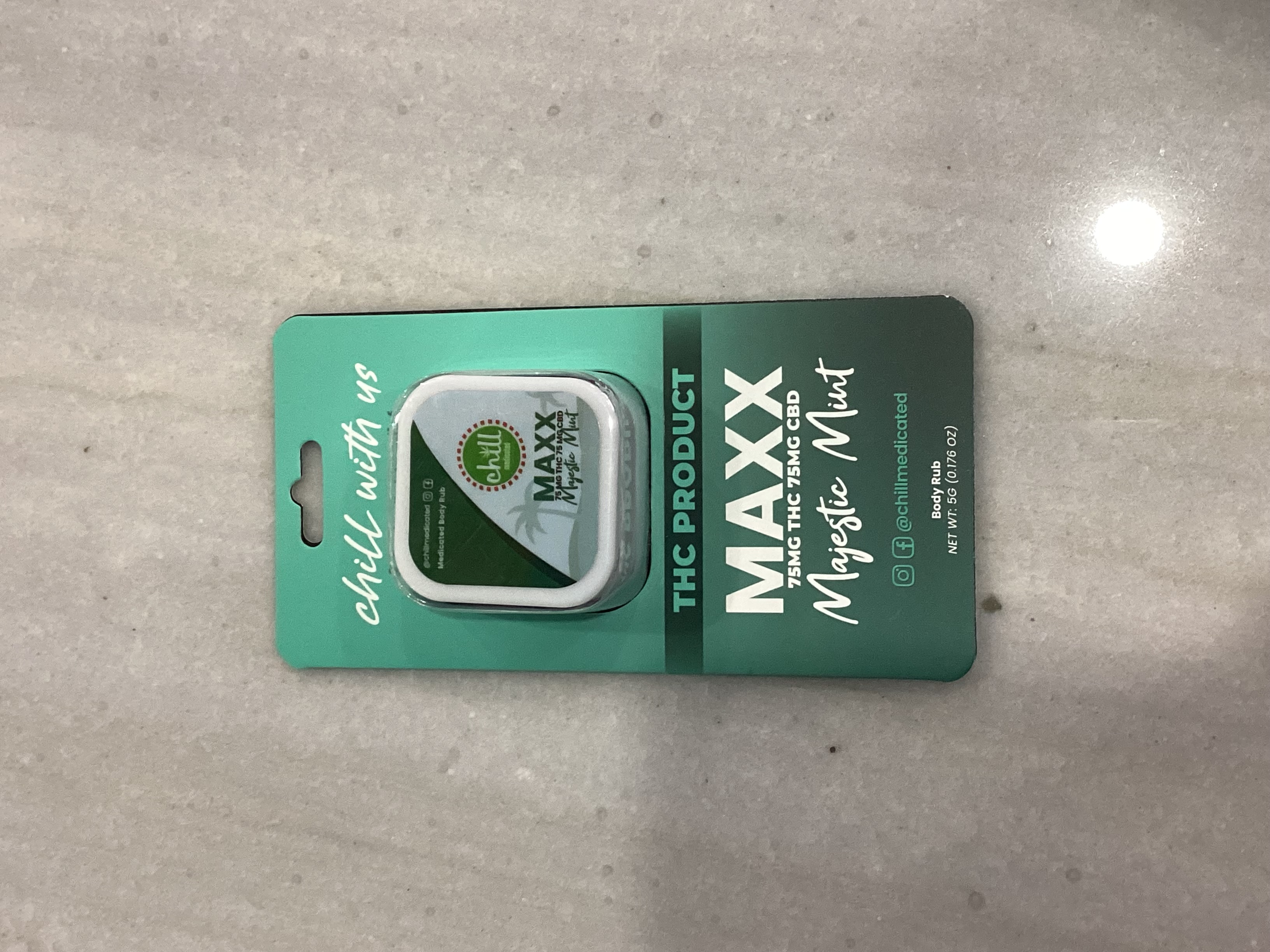 CHILL TO GO | MAJESTIC MINT MAXX BODY RUB 75MG THC: 75MG CBD