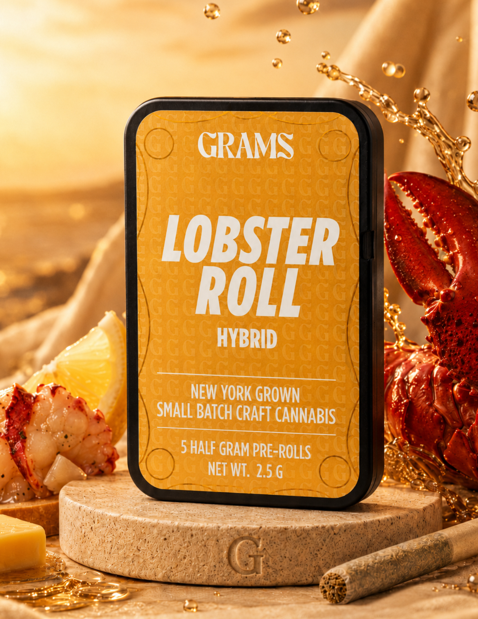 Grams | Lobster Roll | Hybrid | Preroll 5-Pack | 2.5g