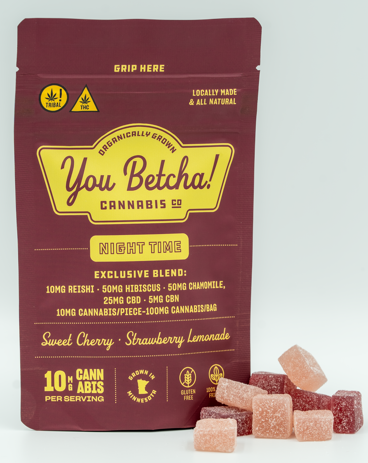 You Betcha! Nighttime GUMMIES - Sweet Cherry and Strawberry Lemonade - 100mg THC / 250mg CBD / 50mg CBN