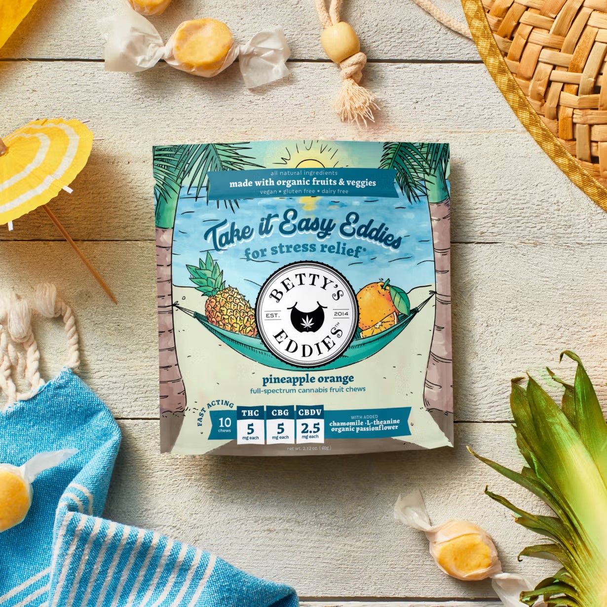 Pineapple Orange | Take it Easy Eddies | 1:1:.5 THC:CBG:CBDV | Chews | 10pk | 50mg product photo