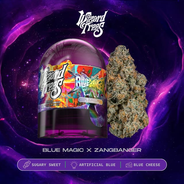 Wizard Trees | Flower | Blue Banger | 3.5g | Hybrid | THC 31.43%%