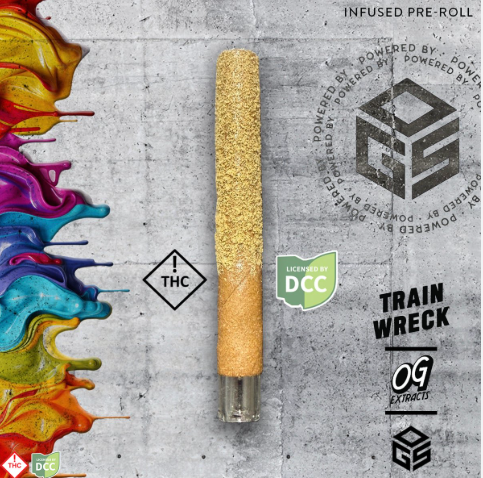 OG Extracts: Trainwreck Rosin Infused + Kief Pre Roll