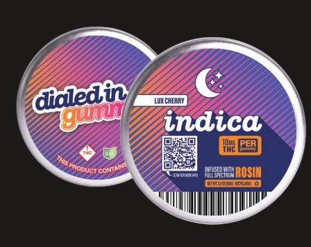 Dialed In | Classic | Rosin Gummies | Indica | Lux Cherry | 100mg 20pk