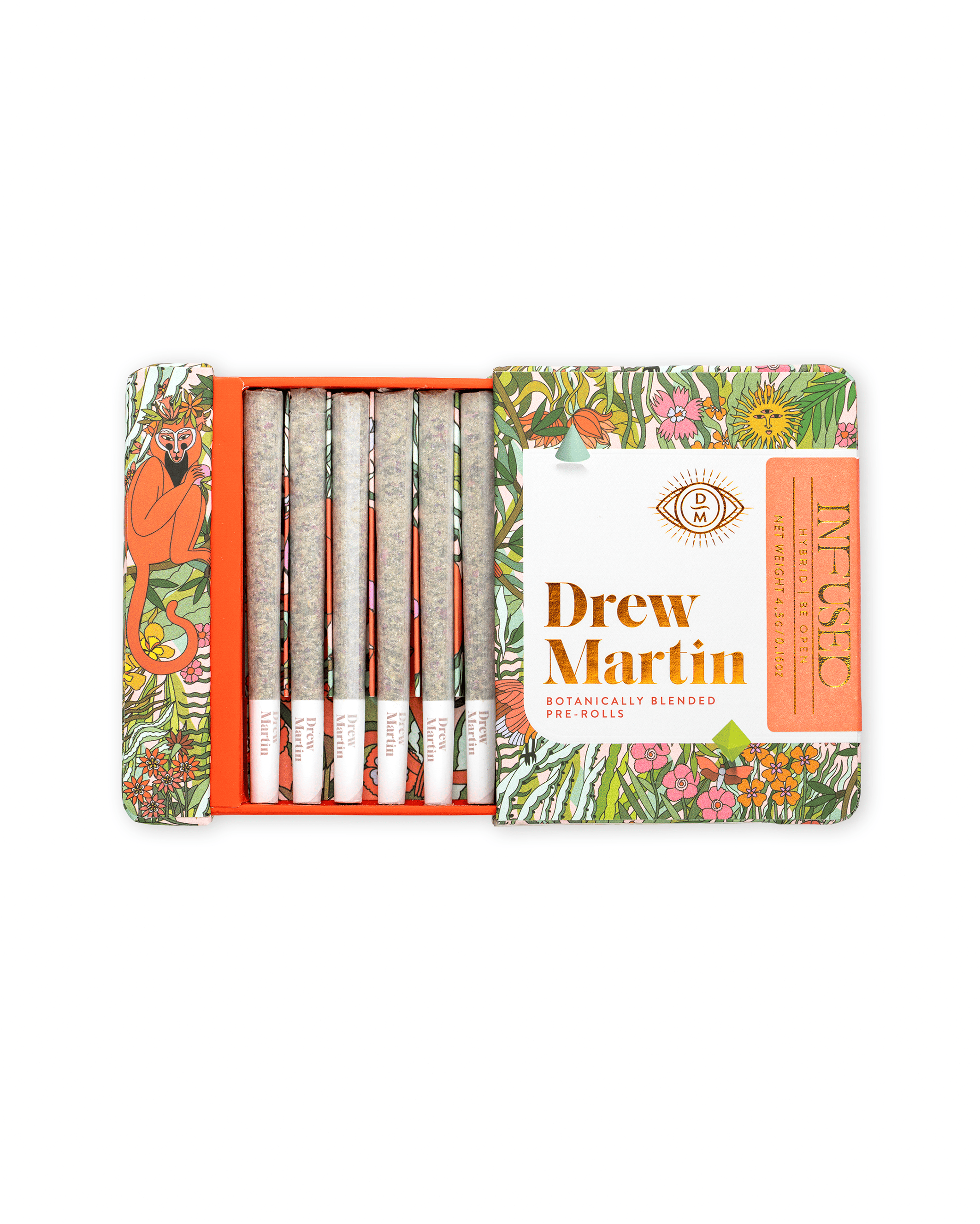 DREW MARTIN - ROSE + ORANGE STARBURST - 6PK INFUSED PREROLL - HYBRID