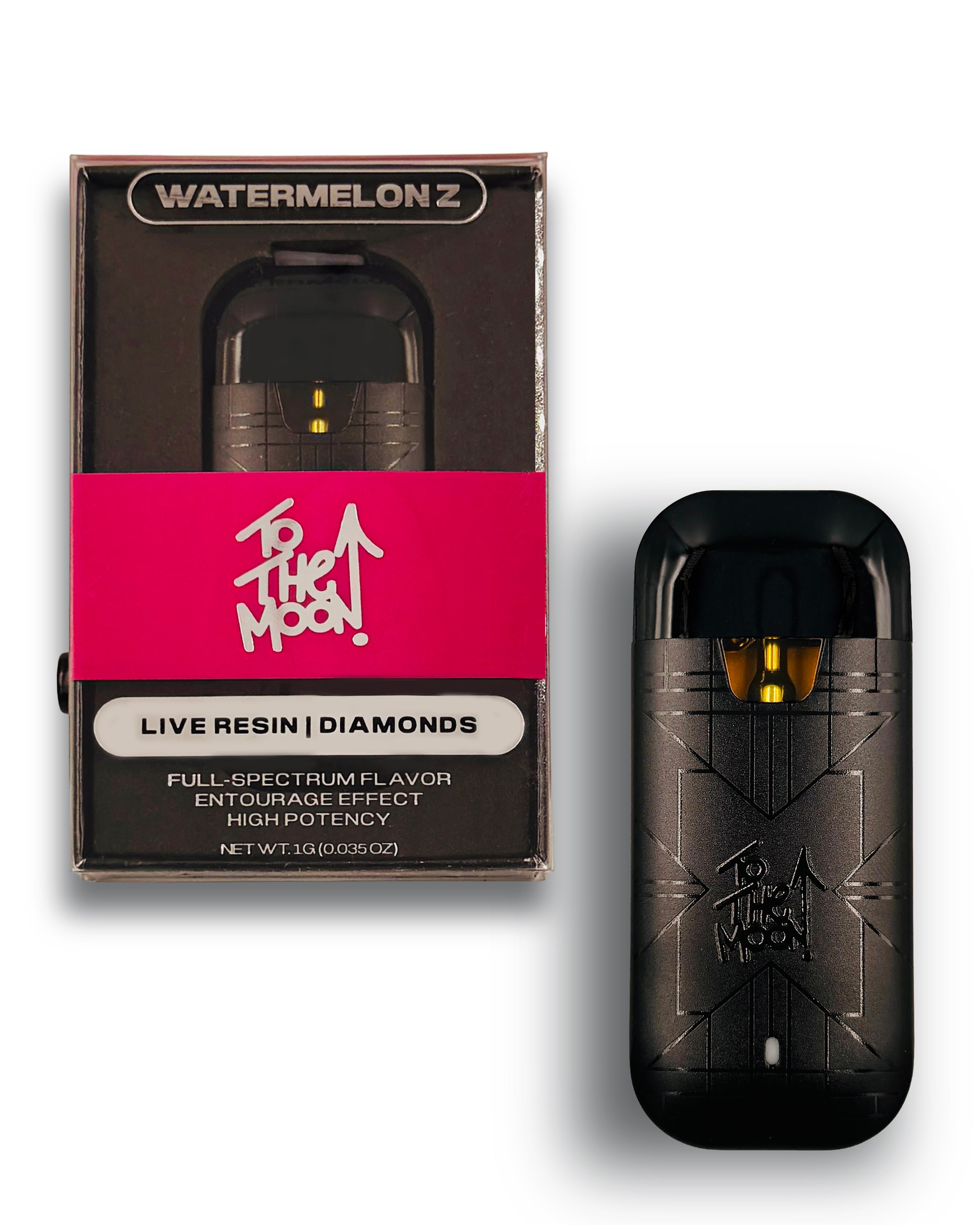 To The Moon | Watermelon Z Live Resin + Diamonds | All In One Vape | 1g