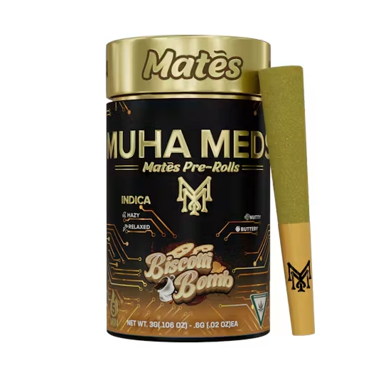MuhaMeds - Mates Infused Pre-Roll - x 5 pk - Biscotti Bomb