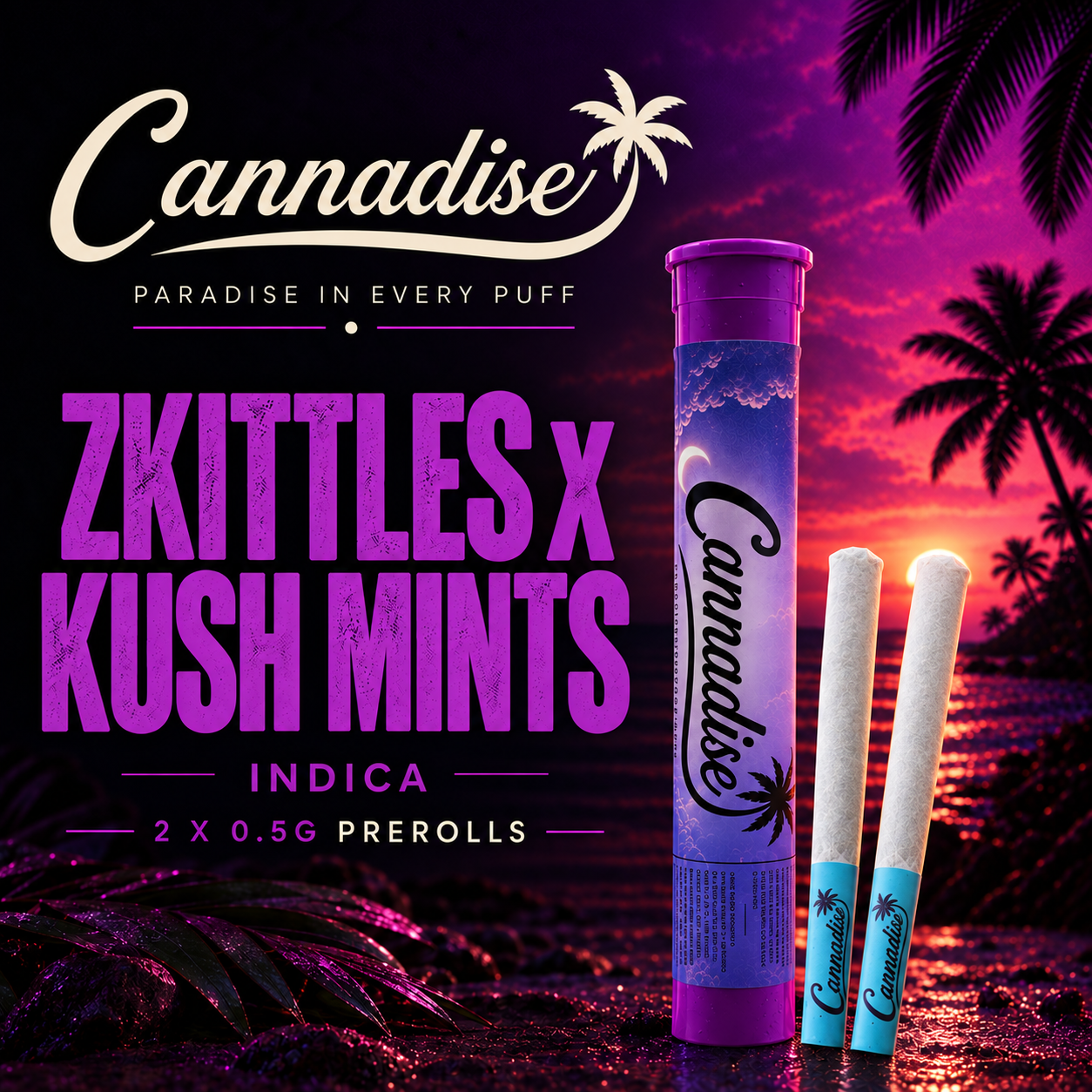 Zkittles x Kush Mints | Cannadise | Pre-Rolls (1G - 2 Pack)