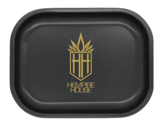 Hempire Rolling Tray Gold on Black Large