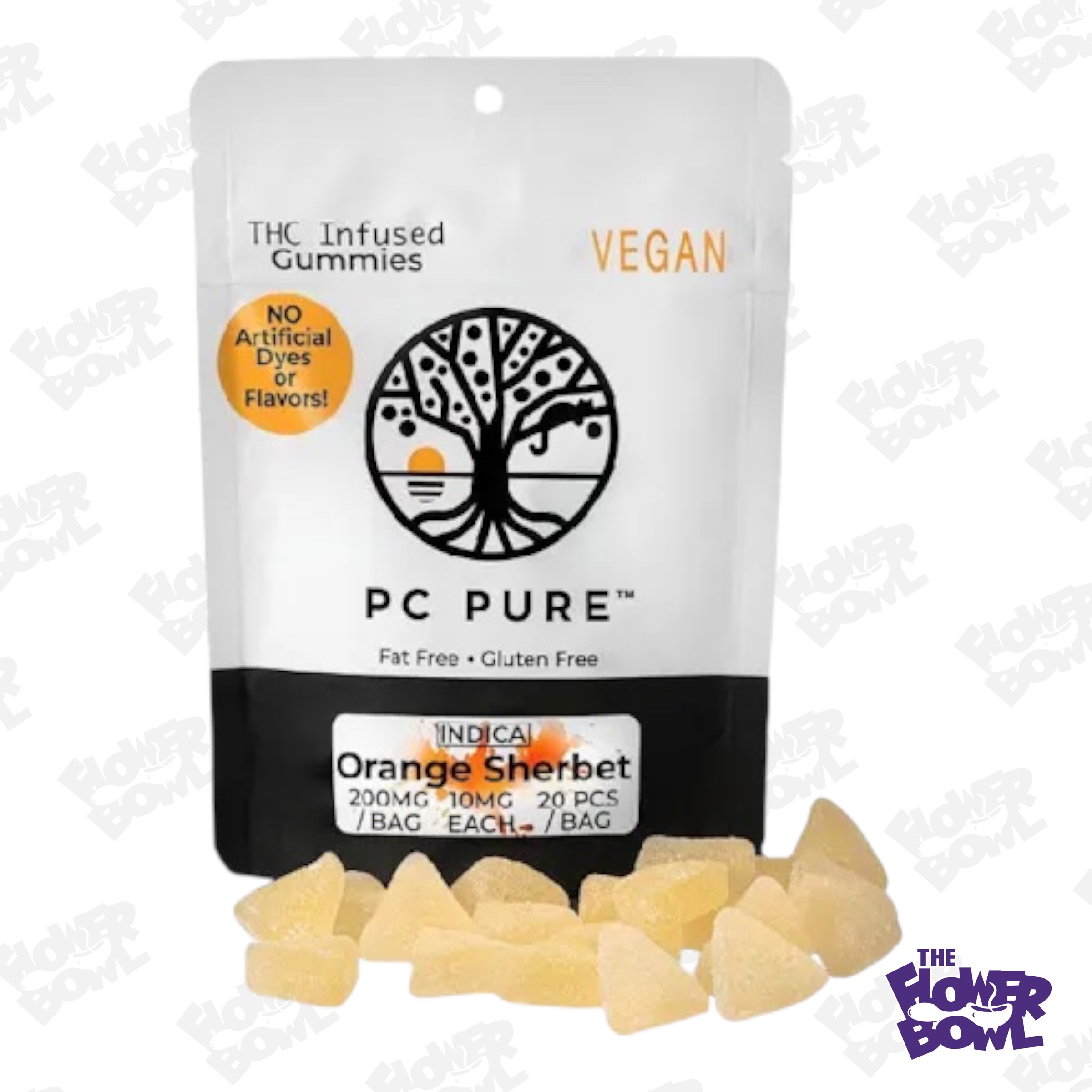 PC Pure: Orange Sherbert 200mg Vegan Gummies (I)