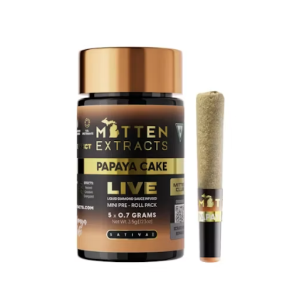 Mitten Extracts Infused Live Sauce Multipack Pre-Rolls 5x.7g - Papaya Cake