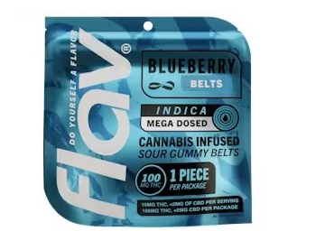 Flav - Blueberry Sour Gummy Belts 1pk - 100mg