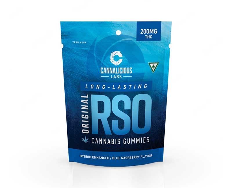 Cannalicious Labs Blue Raspberry RSO Gummies 200mg
