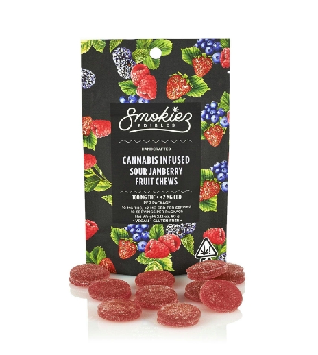 Smokiez | Edibles | Sour Jamberry 1:1 THC:CBN | 10pk 100mg