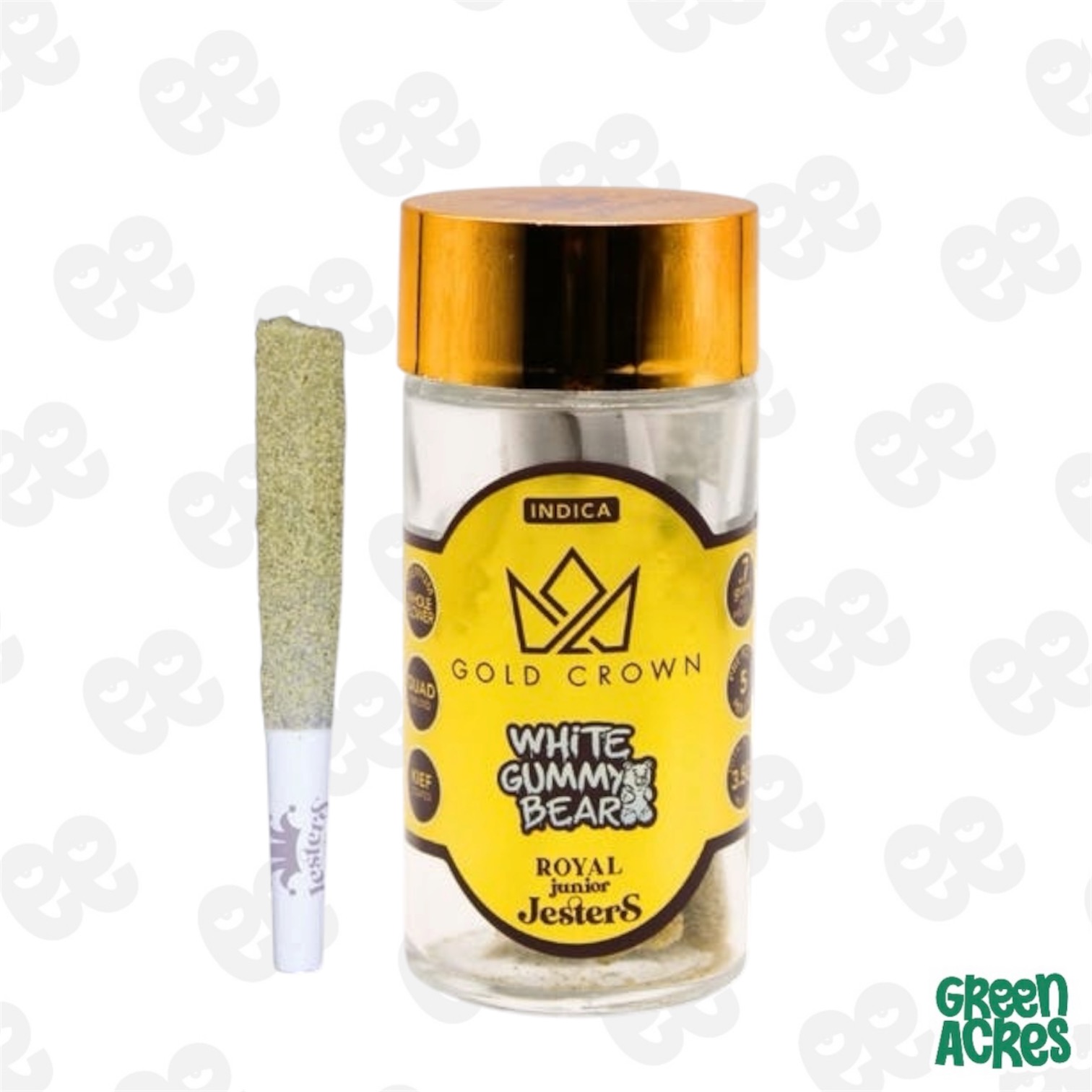 Gold Crown: White Gummy Bear 5 Pack Infused Tarantula's Pre-Roll's (5x0.7g)