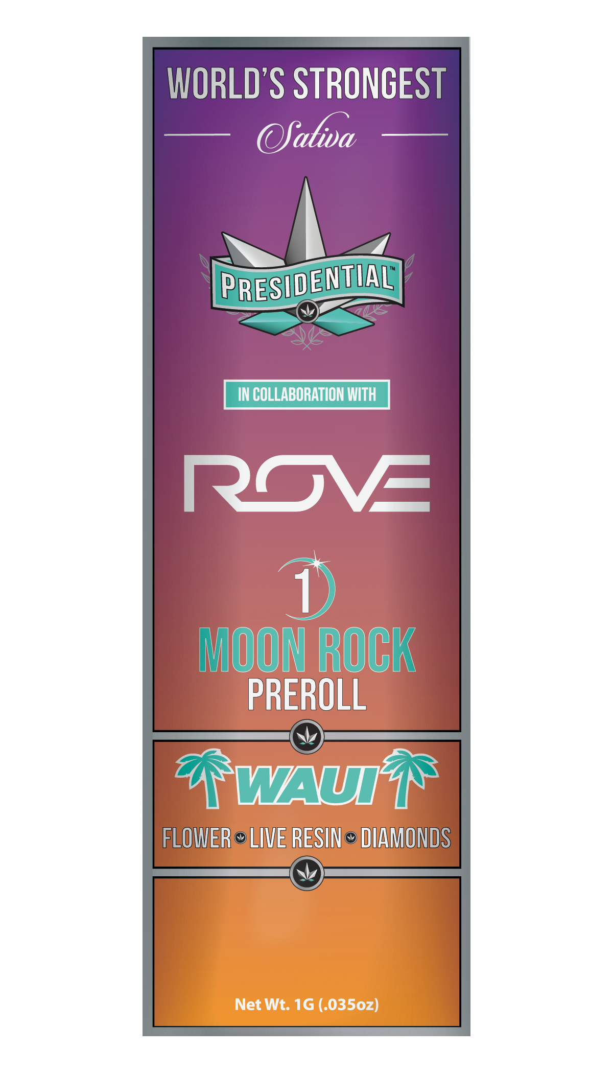 Presidential Waui (Sativa) 1g Moon Rock Infused Pre-Roll