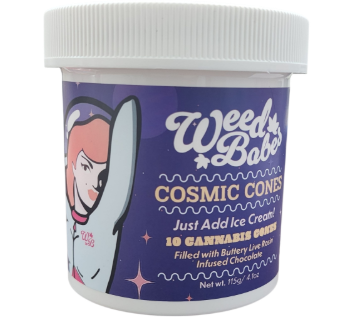 Weed Babes: Peanut Butter Dark Cosmic Waffle Cones