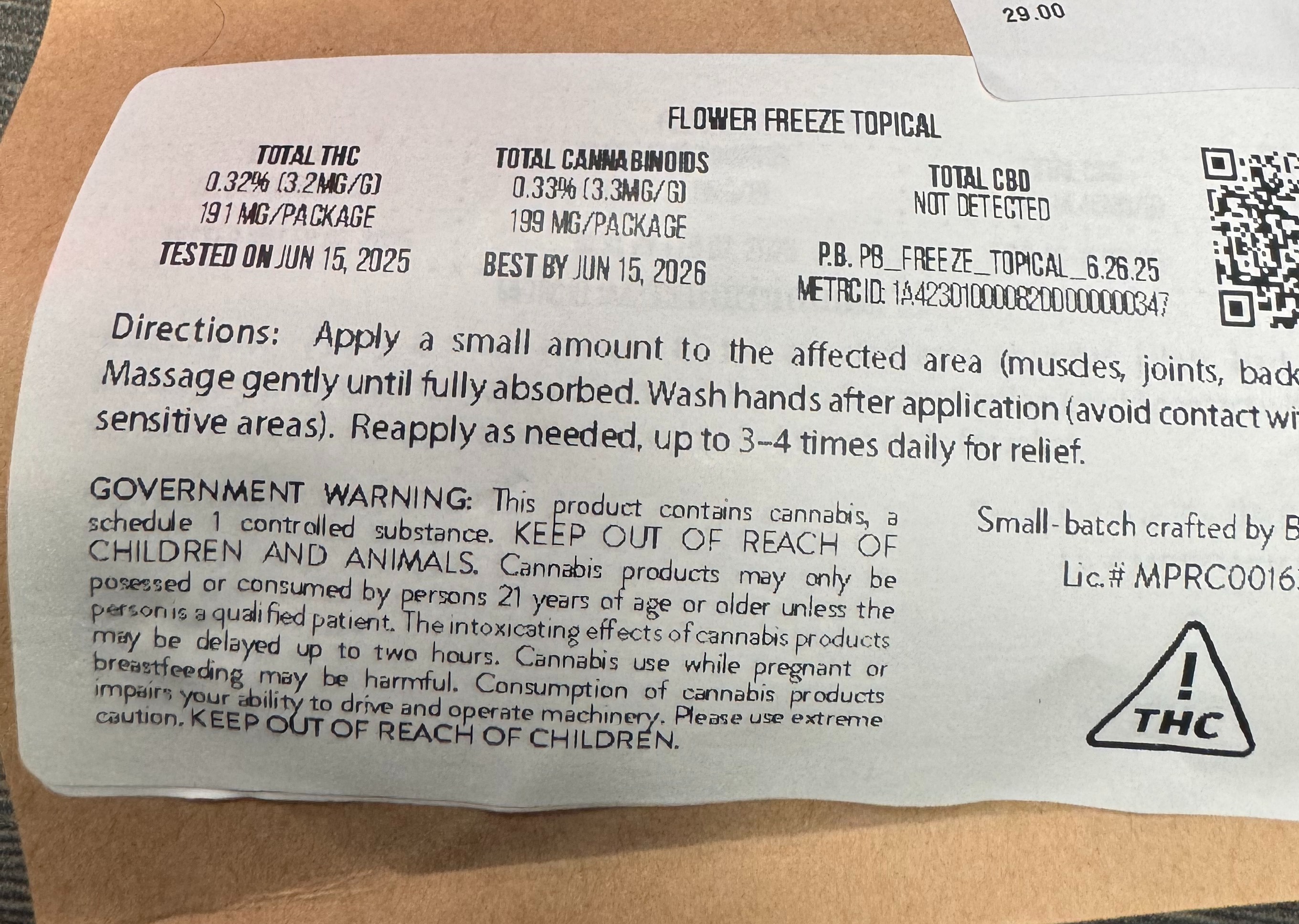 Thc Cbd Flower Freeze