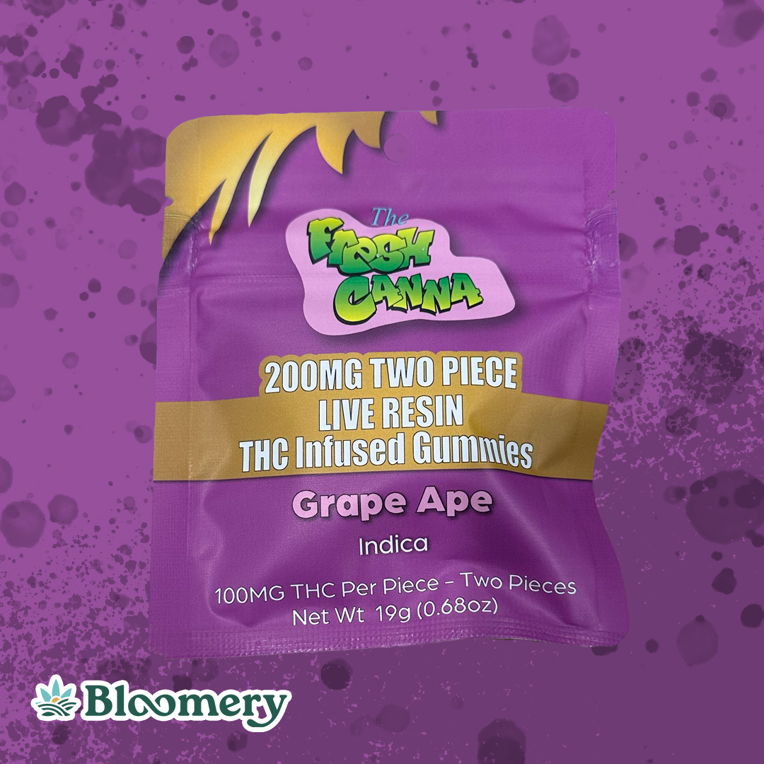 Fresh Canna | 200mg Live Resin Gummies | 2 Pack | Grape Ape (Indica)