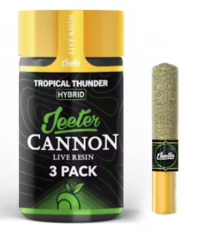 Jeeter Cannon - Tropical Thunder (h) - Live Rosin Infused Pre-rolls - 3pk/1.5g