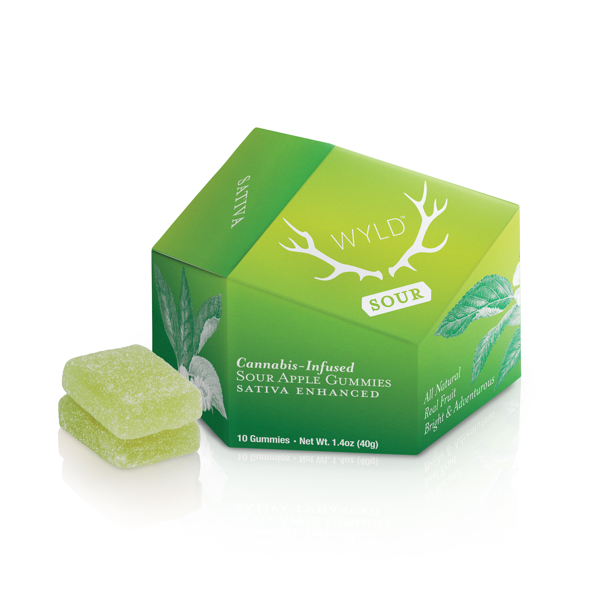 Sour Apple Sativa Enhanced Gummies | 100mg