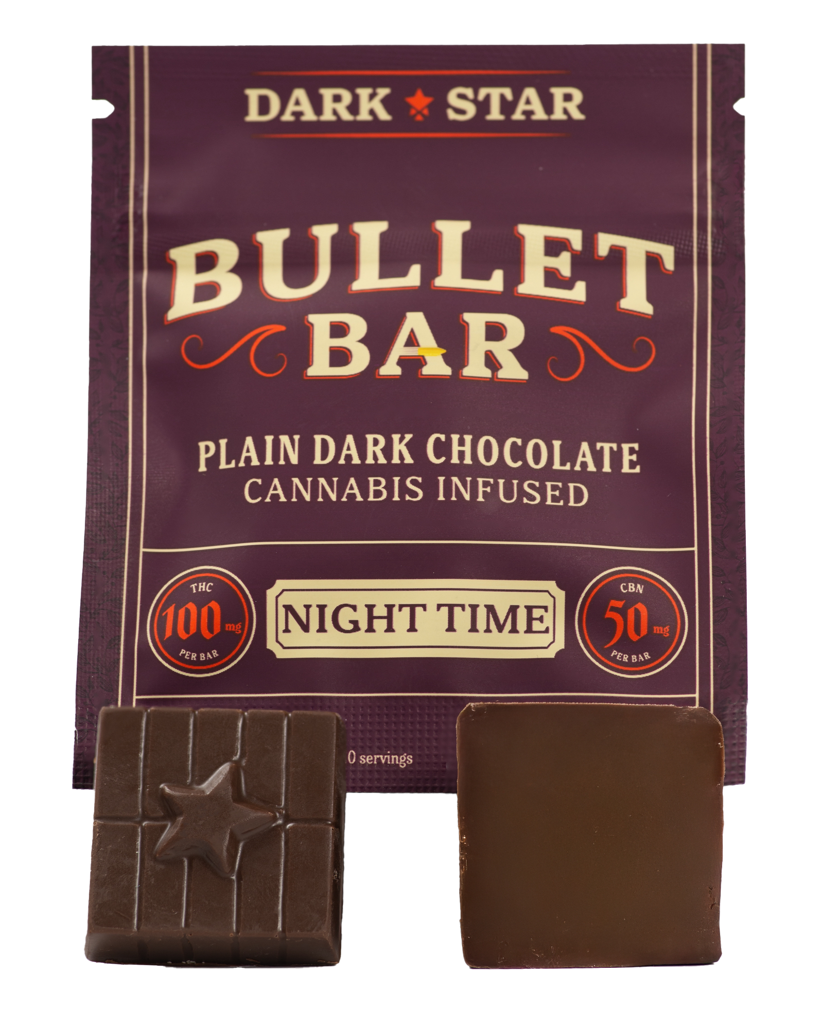 Dark Star | Night Time | Dark Chocolate Plain | 100mg | 1pk