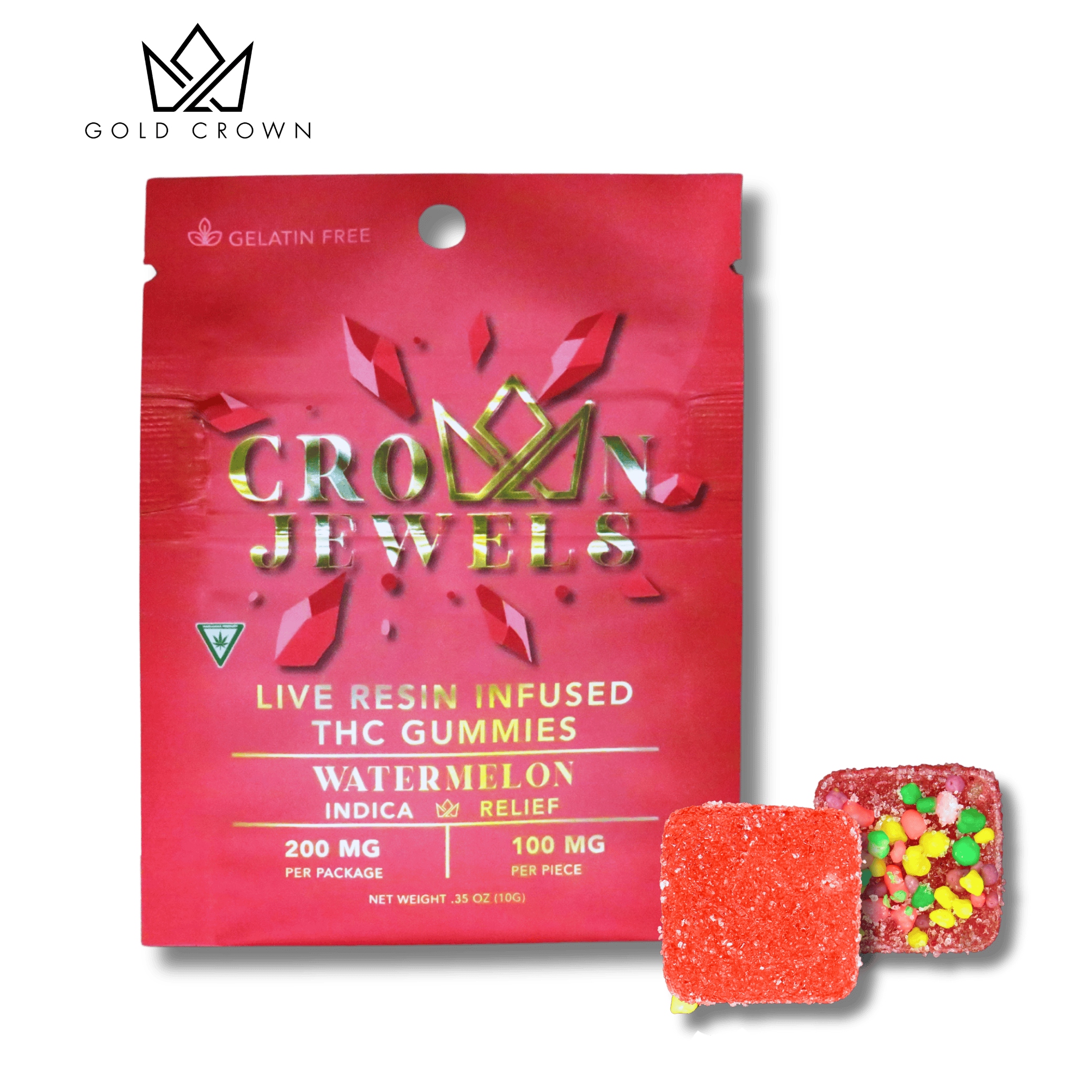 Gold Crown | 200mg - 8pk Gummies | Watermelon Crown Jewels