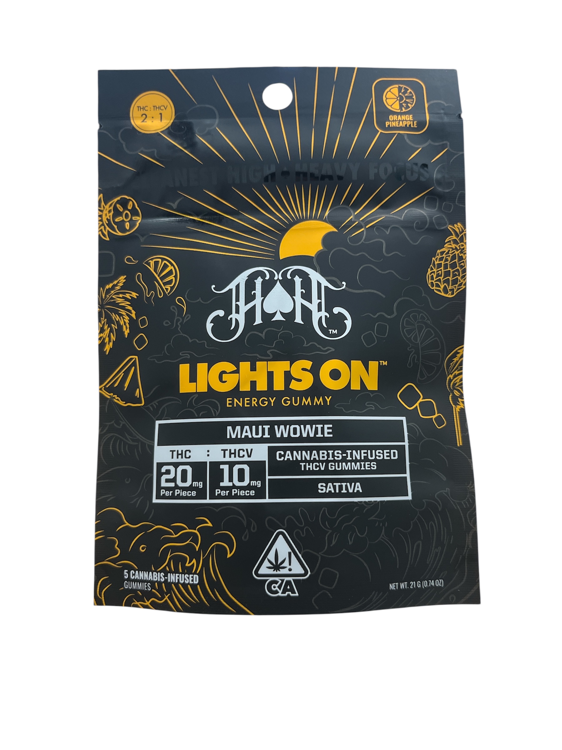Lights On Energy Gummy Maui Wowie THCV HH