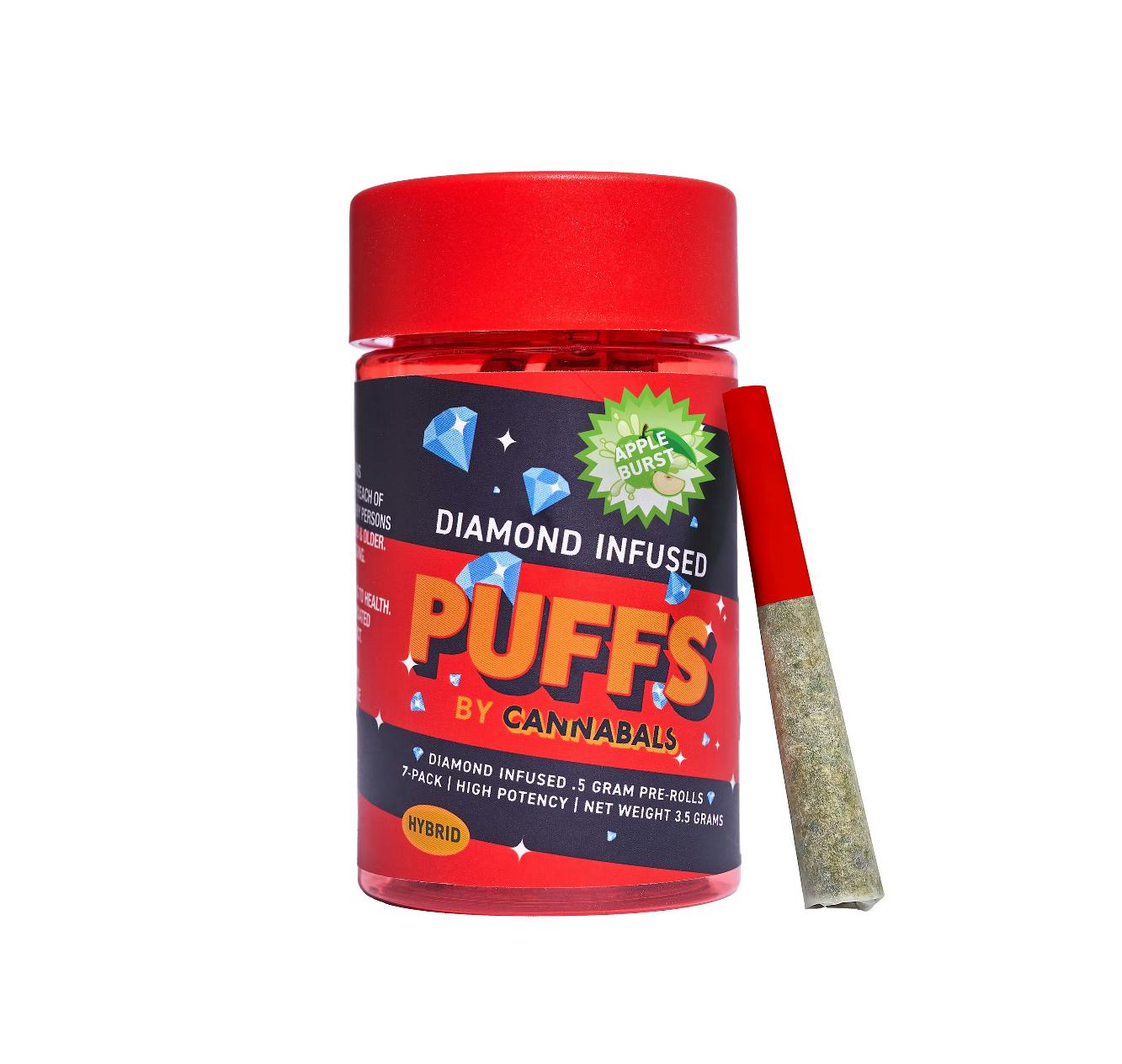 Puffs | Diamond Infused Pre-Rolls | Apple Burst | 7pk