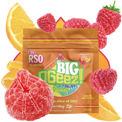 Peg's BIG Raspberry Orange RSO | 100mg Single Gummy