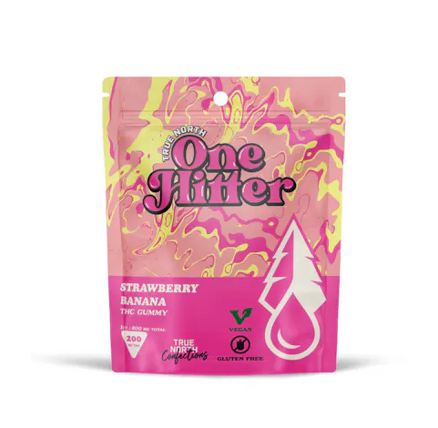 True North One Hitter Strawberry Banana Edible Gummy 200mg