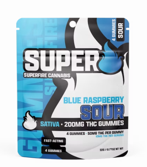 Superfire | Sour Blue Raspberry | Infused Edible | 200mg | Hybrid