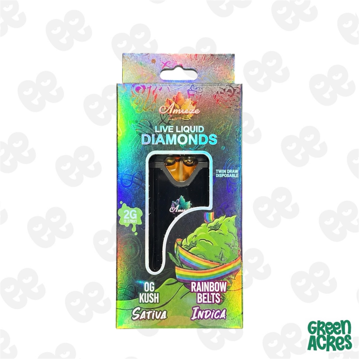 Amnesia: OG Kush x Rainbow Belts 2G Liquid Diamond Switch Disposable