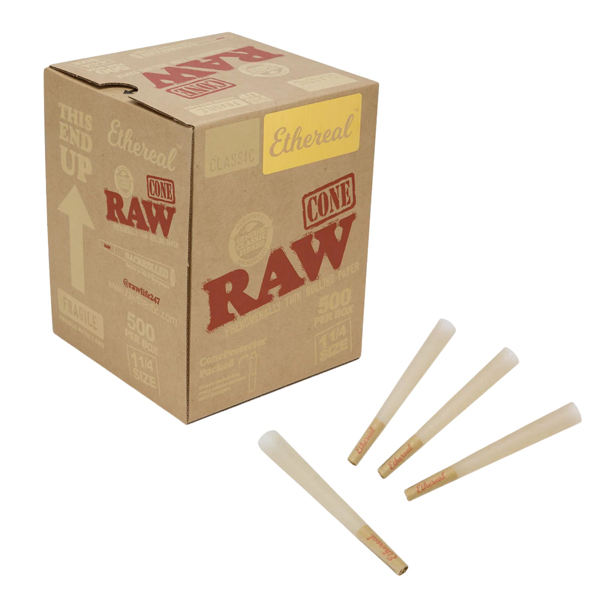 Raw Ethereal 1 1/4 Cones 500pk