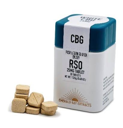 Emerald Bay Extracts - 25MG RSO Tablet CBG 40PK - White [H]
